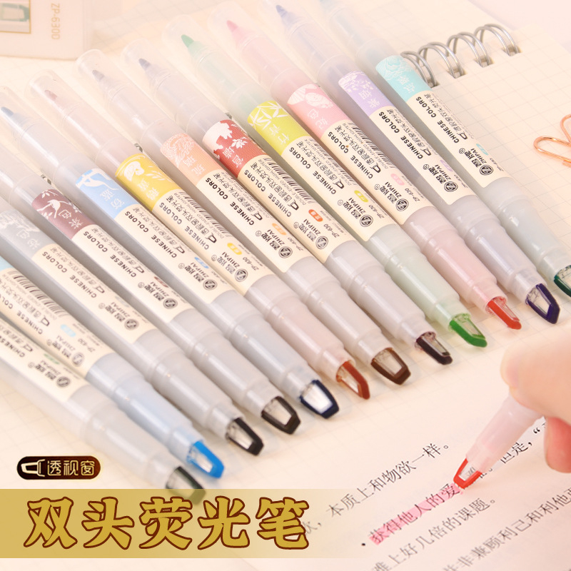 Pastel Highlighter Set Double Ended - Stylos surligneurs à Double pointe, marqueurs
