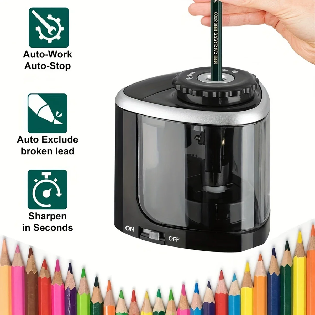 Electric Pencil Sharpener Usb - Taille-crayon électrique automatique de bureau, ensemble