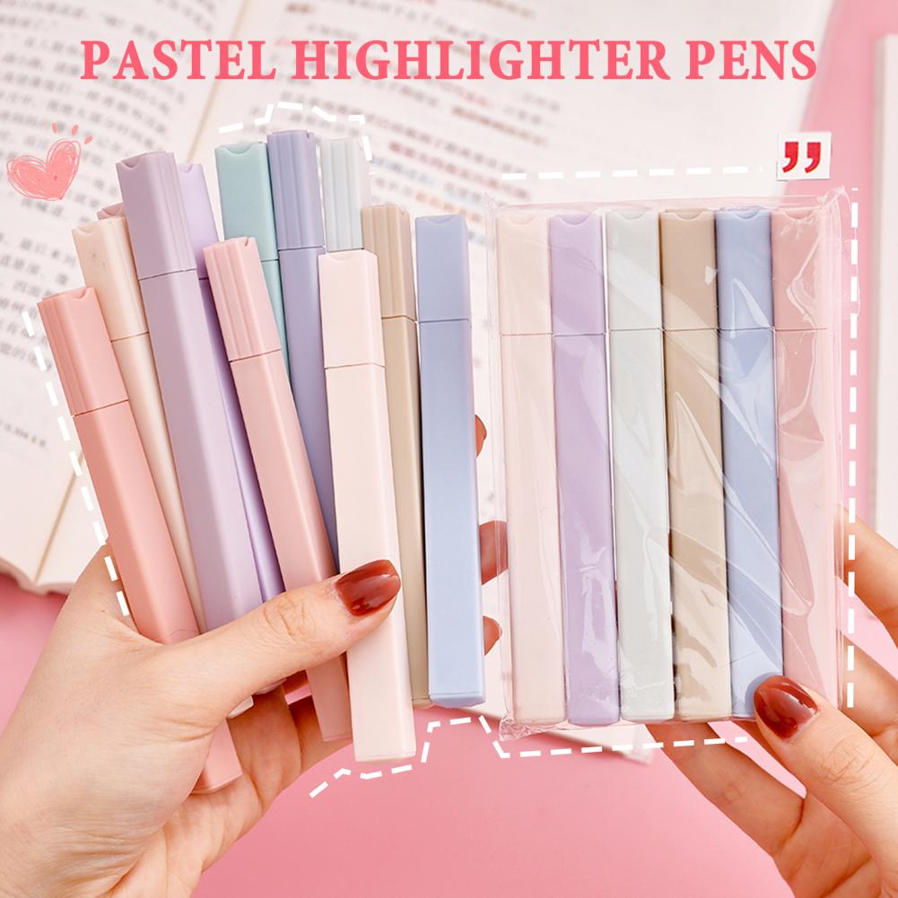 Pastel Highlighter Set Double Ended - Surligneurs colorés 6 pièces, ensemble de