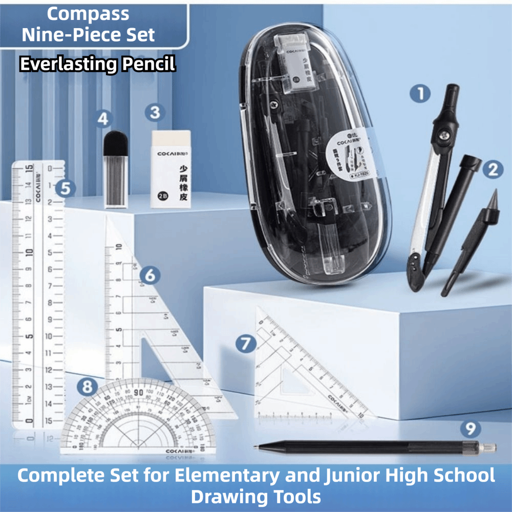 Kit de géométrie mathématique  - Math Geometry Set With Compass avis et prix