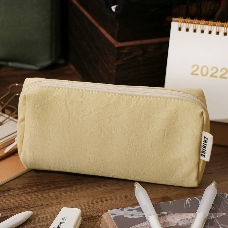 Trousse à crayons en cuir crèm - Aesthetic Large Pencil Case Pouch avis et prix