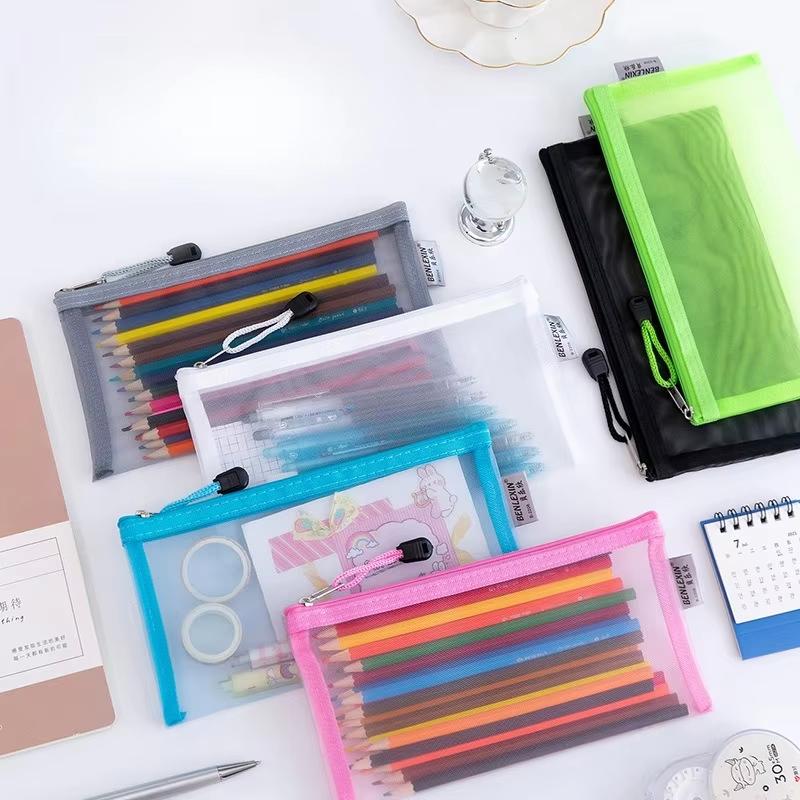 Nouvelle trousse à crayons en  - Clear Mesh Pencil Pouch For Exam avis et prix