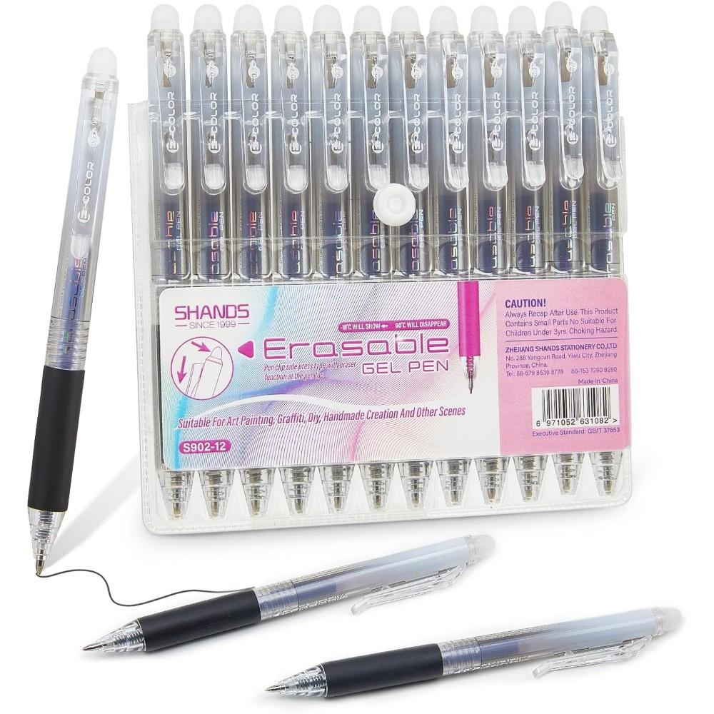 Lot de 12 stylos gel effaçable - Retractable Eraser Pen Click avis et prix