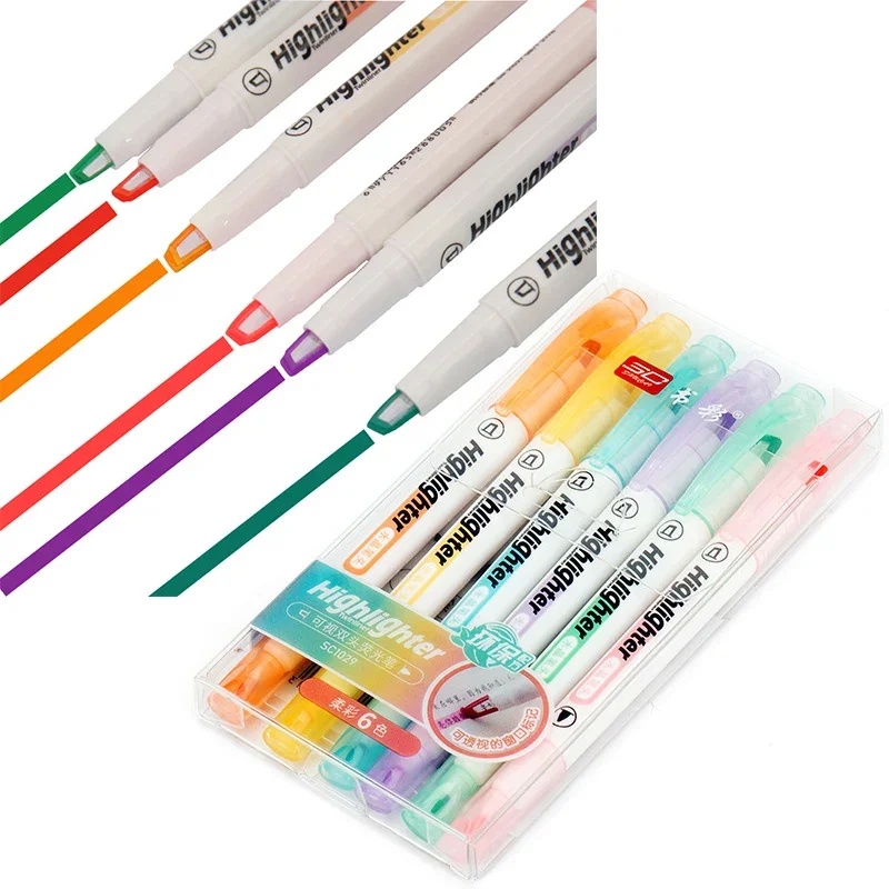 Surligneurs à double pointe, 6 - Pastel Highlighter Set Double Ended avis et prix