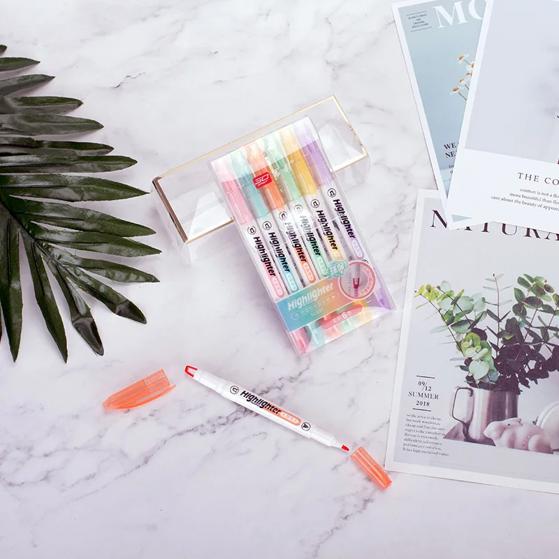 Surligneur à pointe de fenêtre - Pastel Highlighter Set Double Ended avis et prix