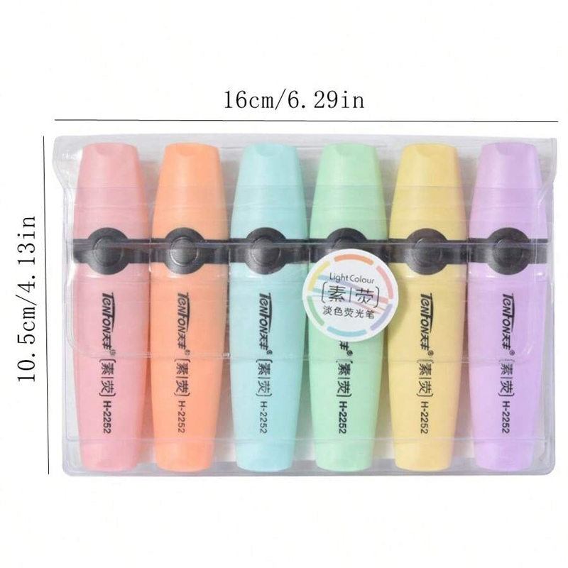 6 pièces/ensemble surligneur c - Pastel Highlighter Set Double Ended avis et prix